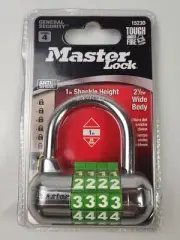 Master Lock Set Your Own Combination Padlock 1523D Green & White Anti Shim NEW