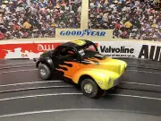 AURORA ORIG REBUILT TJET CHAS W/NEW MM “41 WILLYS GASSER” BODY FLAT OUT FLIES