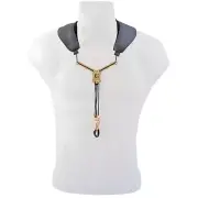 BG ZEN Yoke Saxophone Leather Strap Metal Snap Hook, Black, Extra Large, S73YMSH