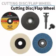 4Pcs 3'' Cutting Disc/Flap Disc/Wool Grinding Wheel With Mandrel F Die Grinder