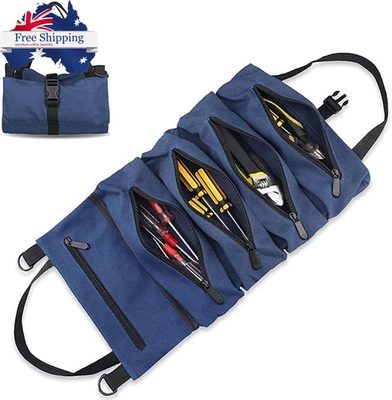 Tool Carrier Tote Roll up Bag - Sling Tool Organizer with Wrench Pouch for Car &