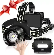 LED Rechargeable Headlamp, 100000 Lumens Super Bright Headlight with Motion S...