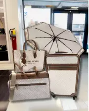 Michael Kors Vanilla Travel Collection: SM Trolley, Duffle Bag, Tote & Umbrella