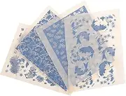 IWOWHERO 4 Sheets Decals Underglaze Paper High Temperature Coloring Transfer Paper for Pottery Crafting Easy Application for Unique Designs