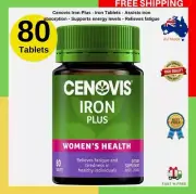 2x Cenovis Iron Plus - Iron Tablets - Assists Iron Absorption 80 Tablets ozhealt