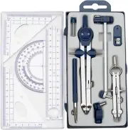 13 Pcs Compass and Protractors Set Math Compass Geometry Tool Metal Geometry Kit