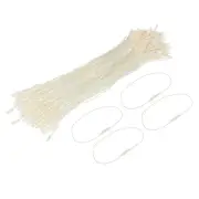Polyester Rope Hang Tag String Snap Lock,190mm,1mm,200 Pcs,Beige