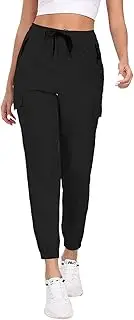 [AGVNG] Hiking Pants for Women UPF 50+ Cargo Quick Dry Water Resistant Elastic Waist Zip Pockets Travel Work Lightweight Running