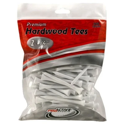 ProActive Sports 2 3/4" Hardwood Tees - 100 Pack - White