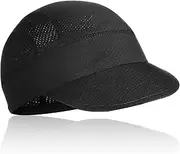 [YUXIANLB] Cycling Cap Under Helmet Polyester Sweat Wicking Cooling Skull Cap Helmet Liner Sun Protection Running Bike Hat with Visor for Women Men Breathable Headwear for Sunproof Outdoor Sports Black
