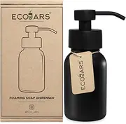 Foam Hand Wash Soap Dispenser, Black Glass 250ml, Mat Black Pump Colour, Stainless Steel, Scandinavian Inspired Decor Kitchen Home