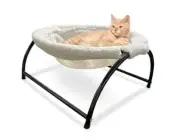 Elevated Cat Hammock Bed - Cozy Cat Hammocks for Large Cats, off white