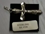 Sterling Silver Crucifix 30mm x 20mm, Clear Boxed, Hallmarked 925 Silver