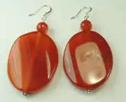 Bold Carnelian Earrings Show Stopper Statement Handmade