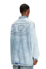 [Diesel] Diesel - Denim jacket with Oval D - Denim Jackets - Man - Blue XL Blue