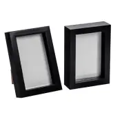 Box Picture Frame Deep 3D Photo Display 10x15cm Standing Hanging Black x2