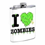 Funny Zombie D4 8oz Stainless Steel Hip Flask