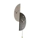 Double Sided Wall Clock Modern Battery Operated Decorative style2-black white