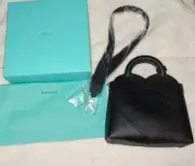 Tiffany & Co Heart Shaped Return To Tiffany Small Tote Bag in Black - New in Box