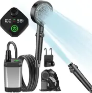 Portable Camping Shower 6000mAh w/ Temp Display AlpsWolf for Outdoor Use