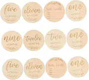 JOINPAYA Unique Newborn Milestone Cards Pcs Wooden Monthly Milestone Discs Shower for Adorable Memories Random Style