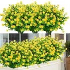12 Bundles Outdoor Artificial Flowers UV Resistant Fake Boxwood Plants, Faux ...
