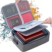DAIYEE Fireproof Document Bag With Lock - Waterproof 3-Layer File Storage Case, Portable A4 Size, Safety Organizer for Laptop, Documents, Certificates, Passport (Grey)