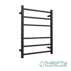 Linsol Spirit 6 Bar Heated Towel Rail Matte Black