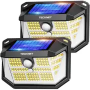 231 LED Solar Lights for Outside Waterproof, 2 Pack 300° Security Wall Lights...