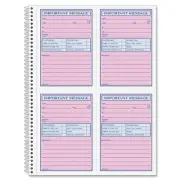 Adams Spiral Bound Carbonless Message Book - 50 Sheet[s] - Spiral Bound - 2 Part