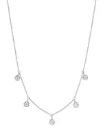 Roberto Coin 18K White Gold Diamonds By The Inch Dangling Droplet Necklace, 18