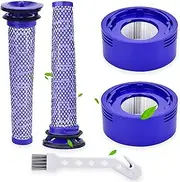 4 Pack Vacuum Filter Replacement for Dyson V7, V8 Animal, V8 Absolute & SV10 Cordless Vacuum Includes 2 Post Filters and 2 Pre Filters - Replaces Part # 965661-01 & 967478-01(4 Pack V7/8 Filters)