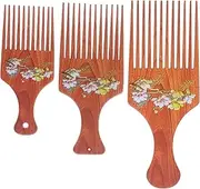IWOWHERO Chinoiserie Flower Pattern Scalp Massage Comb Oil Fork Comb Hair Style for Home Salon Hairdresser