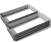 Greenfingers Garden Bed Galvanized Steel Planter Box, Gardening Supplies Plant Containers Patio, 210 x 90 x 30cm Set of 2 Raised Beds Rectangle for Vegetables Flowers Herbs