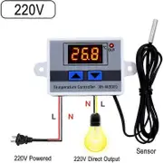 220 Digital Led Temperature Controller Module, XH-W3001 Thermostat Switch with Waterproof Probe, Programmable Heating Thermostat