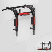 Luckyone Multifunctional Wall Mounted Pull Up Bar/Chin Up bar,Dip Station for Home Gym,Indoor Workout, Support to 440Lbs