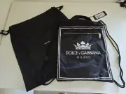 Authentic Dolce & Gabbana Logo Drawstring Bag in Black Nylon