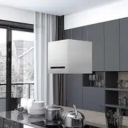 Hanging Island Range Hood Touch Sensor LCD 37 cm Stainless Steel,Range Hoods 11.24KG-51019