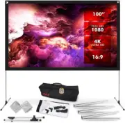 Pyle Projector Screen with Stand - 100" 16:9 HD 4K Portable Lightweight Freestan