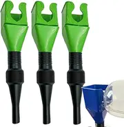 GLOCALL Retractable Auto Fuel Funnel, All Purpose Automotive Funnels Plastic Flexible Funnel Petrol for Cars & Motorcycles, Draining Tool Snap Funnel Wide Mouth Funnel Engine Oil (Green 3Pcs)