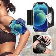 Running Armband Phone Holder with Earphone Bag 360° Rotatable Arm Band for Phone for Running Fits iPhone 16 Pro Max/15/14/13 and All 4.5-7" Phone, for iPhone Arm Band for Running Accessories Women Men
