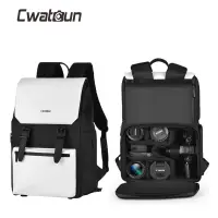 在飛比找蝦皮商城精選優惠-Cwatcun D79 皮革相機背包多功能相機包防水攝影旅行