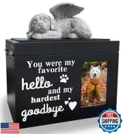 Atigrado Dog Urns for Ashes Box Wooden Black Pet Urns for Dogs Cremation Urn
