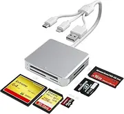 Memory Stick Pro Duo Adapter - 5-in-1 SD/TF/CF/MS/XD Picture Card Reader with 3-in-1 Lightning/USB C & USB 3.0 for iPhone 15/Samsung S23/PC - OTG Multi-Card Reader & Sony Pro Duo Memory Stick Adapter