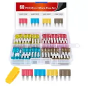 60PCS Micro3 Fuse ATL Blade Assortment Kit 3 Prong Micro Blade Car Fuses Replace
