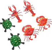 HAWILLOSCH 6pcs Cartoon Pulling Rope Toys for Boys and Girls Fun Animal Shapes Turtle Crab Lobster Dexterity Hand-Eye Coordination Safe Material Playthings for Toddlers