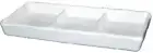 Rectangular 3-Compartment Section Sauce Dipping Dish Plates Hard Melamine White
