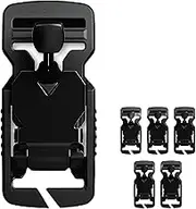 8TIMBER FIDLOCK V-BUCKLE 25 Split Bar Black Flap With Pull Tab [5-Pack] — Quick-Release Magnetic Buckle, Black
