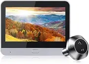 1080P WiFi Video Doorbell Smart Door Bell Two Way Audio Intercom Wireless Video Peephole Camera PIR Night Vision(Peephole 128G)