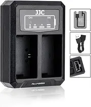 [JJC] LP-E6 LP-E6N Battery Charger USB Dual Slots for Canon EOS R5 R6 90D 80D 70D 60D 60Da 5DM4 5DM3 5DM2 5DS 5DS R 7DM2 7D 6DM2 6D EOS R, with 40cm Extension Cable
